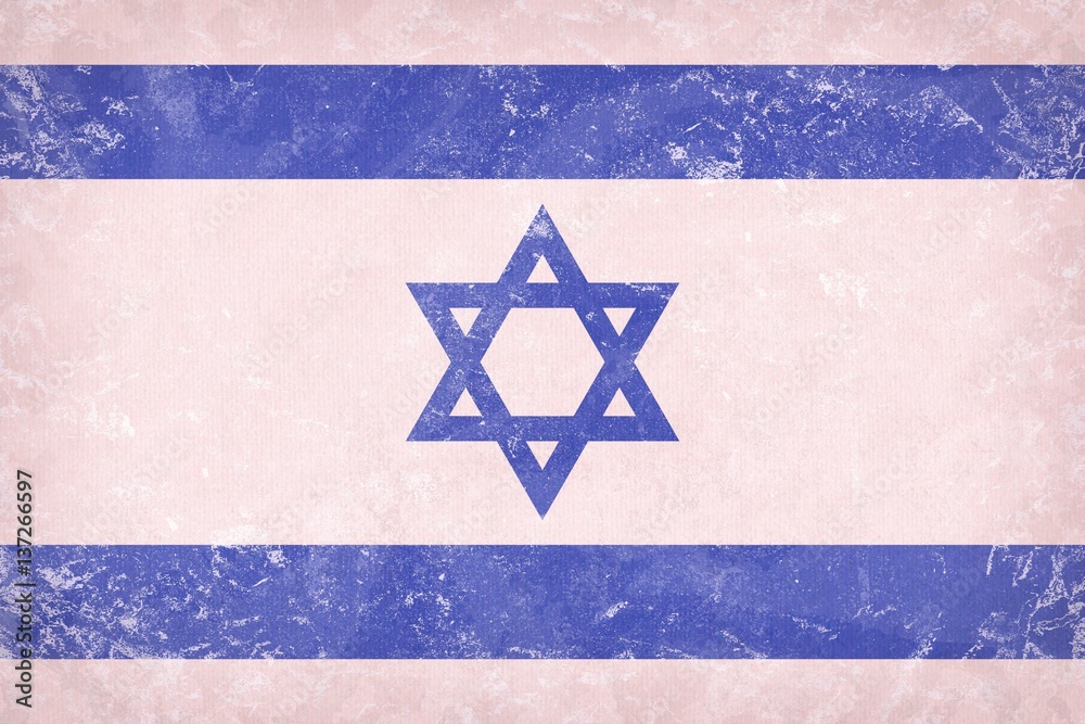 Israel flag background on wool Israel flag background on wool