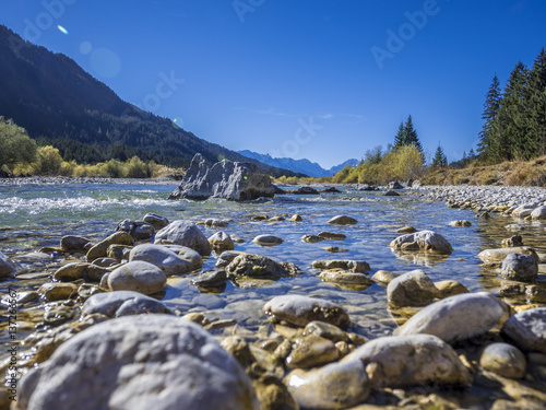 Fotografía Isar Valley between Wallgau and Fall, Bavaria, Germany, Europe