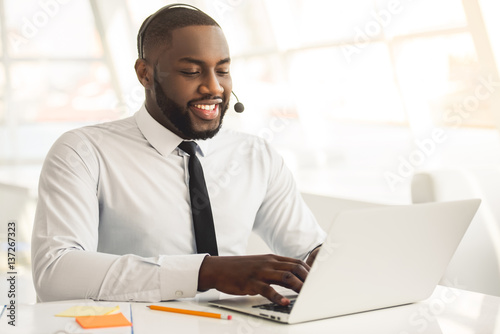Handsome Afro American businessman