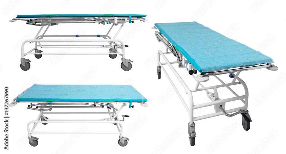 Modern hospital equipment on white background Modern hospital equipment on white background