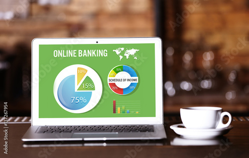 Online banking concept. Lap...