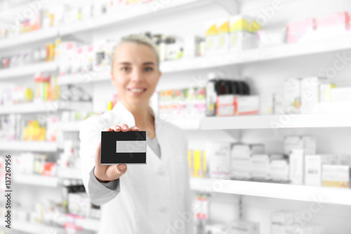 Female shop assistant with ...