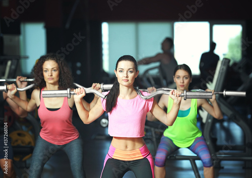Group of young people train...
