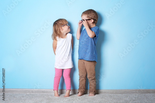 Cute funny children at home...