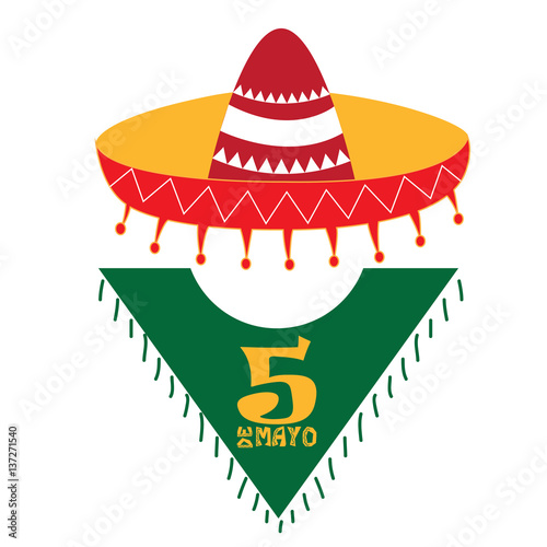 Isolated traditional mexican clothes, Cinco de mayo vector illustration