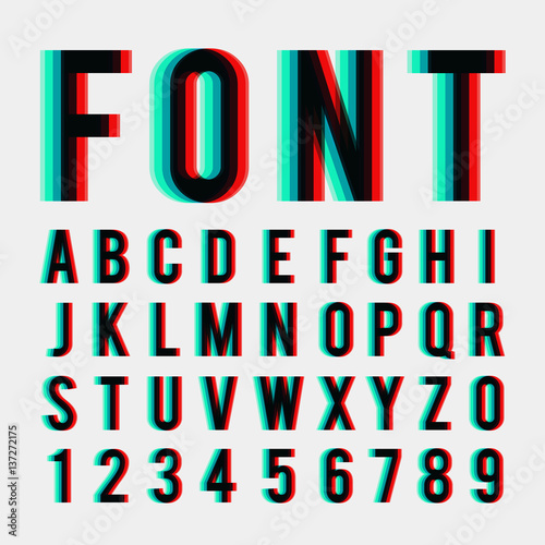 font stereoscopic 3d effect vector
