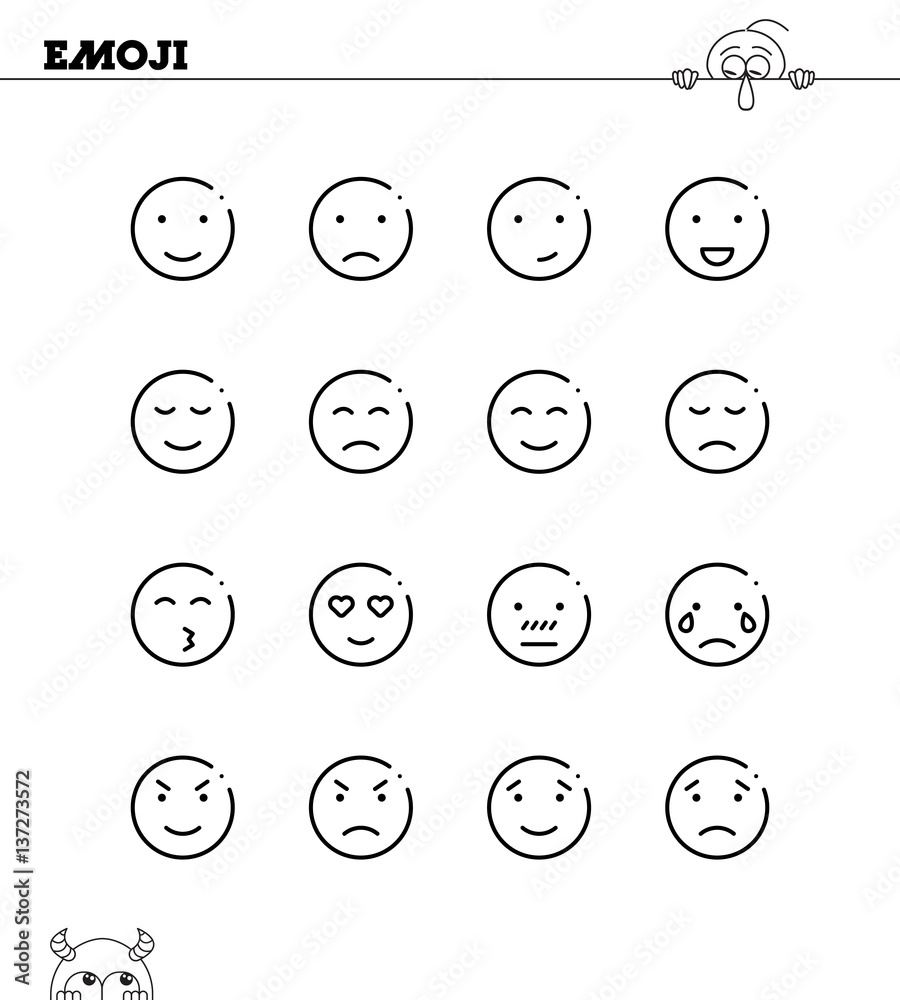 Emoji line set