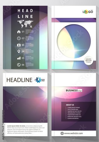Business templates for brochure, magazine, flyer, booklet or annual report. Cover template, abstract vector layout in A4 size. Retro style, mystical Sci-Fi background. Futuristic trendy design.