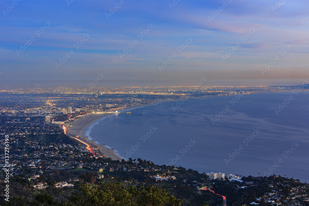 Santa Monica bay from top