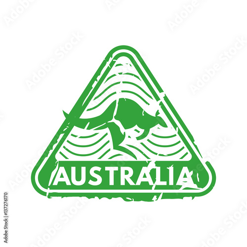 Vector vintage postage australia mail stamp.