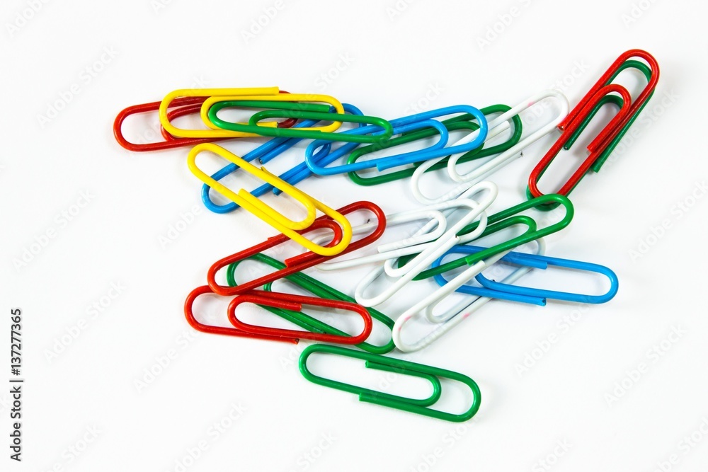 Paper clips on white background Paper clips on white background