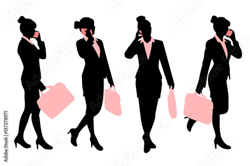 silhouette of business woman