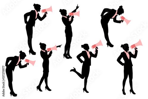 silhouette of business woman