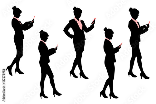 silhouette of business woman