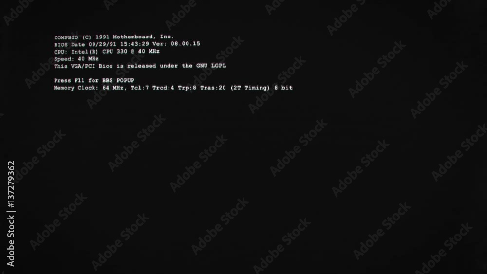 Computer Power On Bios Display