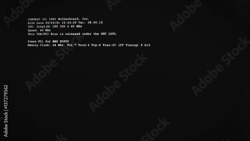 Computer Power On Bios Display