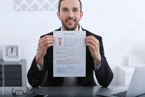 Job applicant having interview