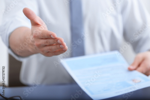 HR manager conducting job i...