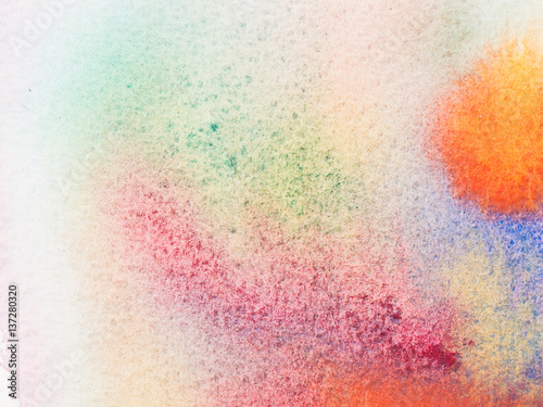 Color and texture of hand painted watercolor on paper