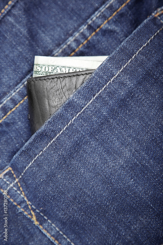 Wallet in jeans