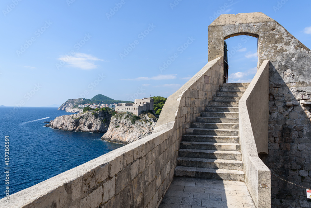 Stairway to the gate on Walls of Dubrovnik