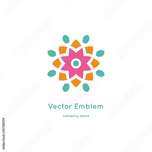 Bright and juicy beautiful circular logo for organic shop, eco product.