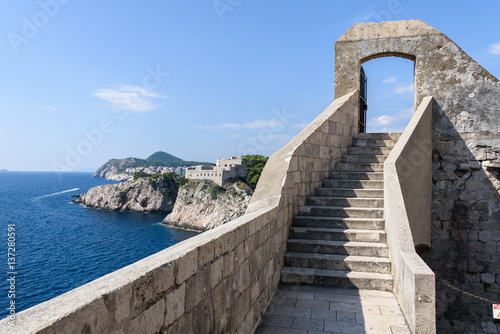 Stairway to the gate on Walls of Dubrovnik