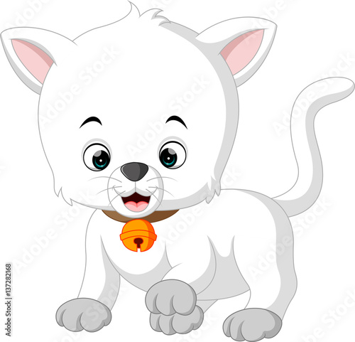 white cat cartoon