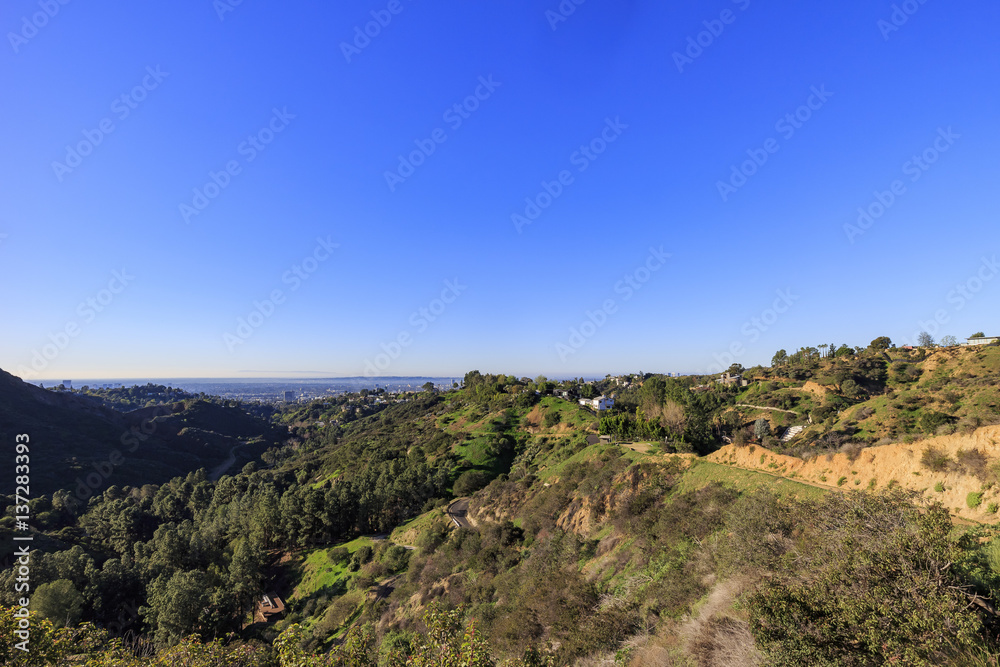 Beautiful landscape on Hollywood Hills trail Beautiful landscape on Hollywood Hills trail