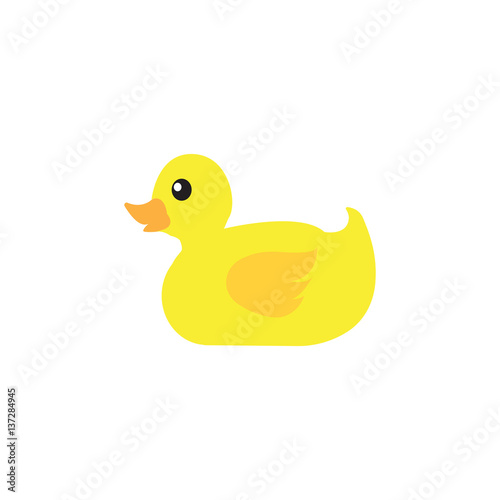 yellow duck cartoon isolated vector
