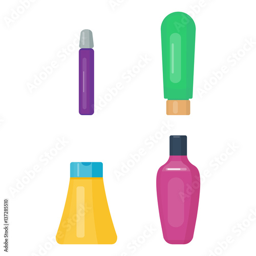 Set of cosmetic tubes isolated vector.