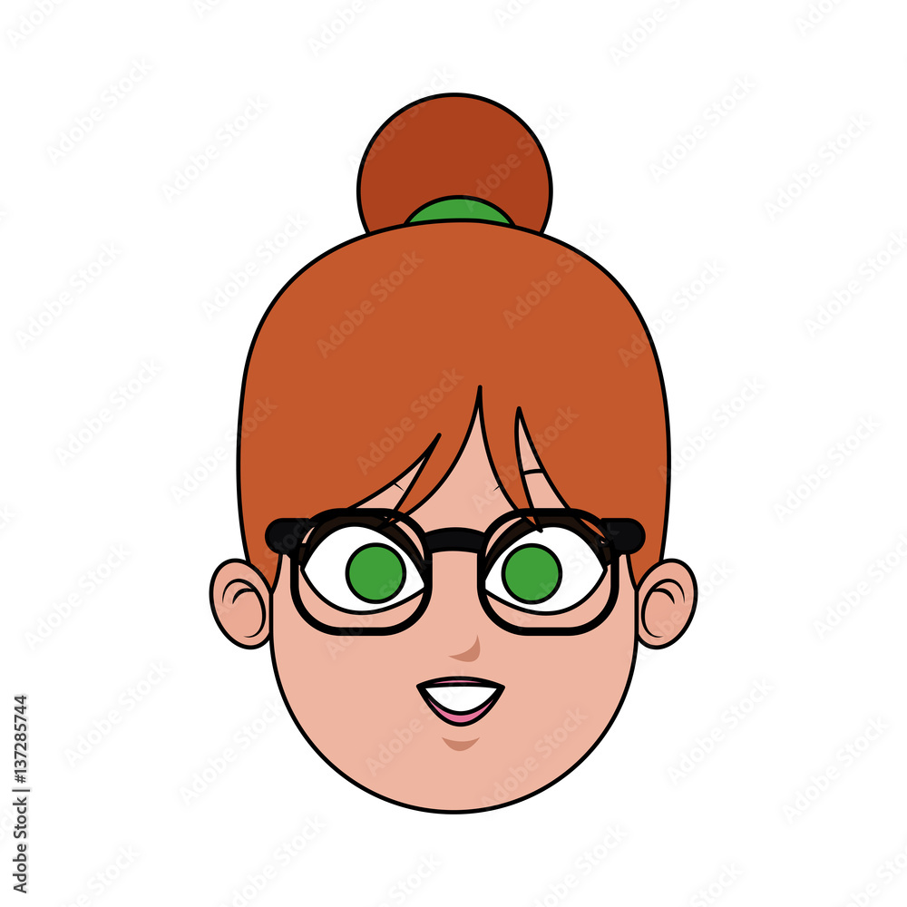 happy woman cartoon icon over white background. colorful design. vector illustration happy woman cartoon icon over white background. colorful design. vector illustration