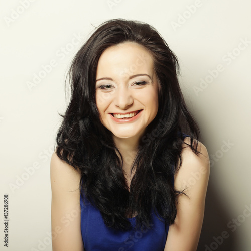 smiling brunette woman
