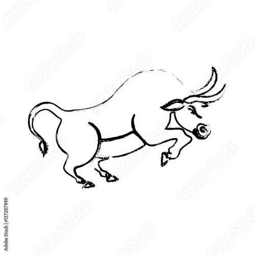 Bull stock market symbol icon vector illustration graphic design