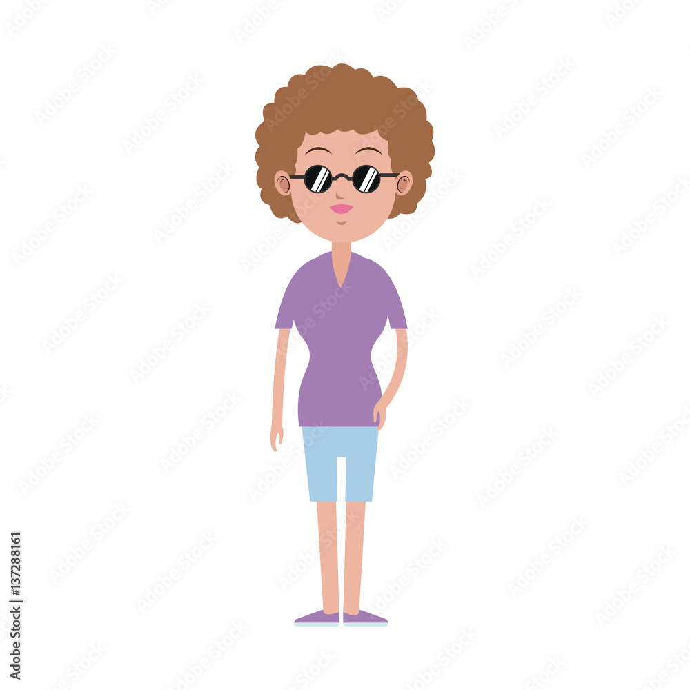 woman cartoon icon over white background. colorful design. vector illustration woman cartoon icon over white background. colorful design. vector illustration