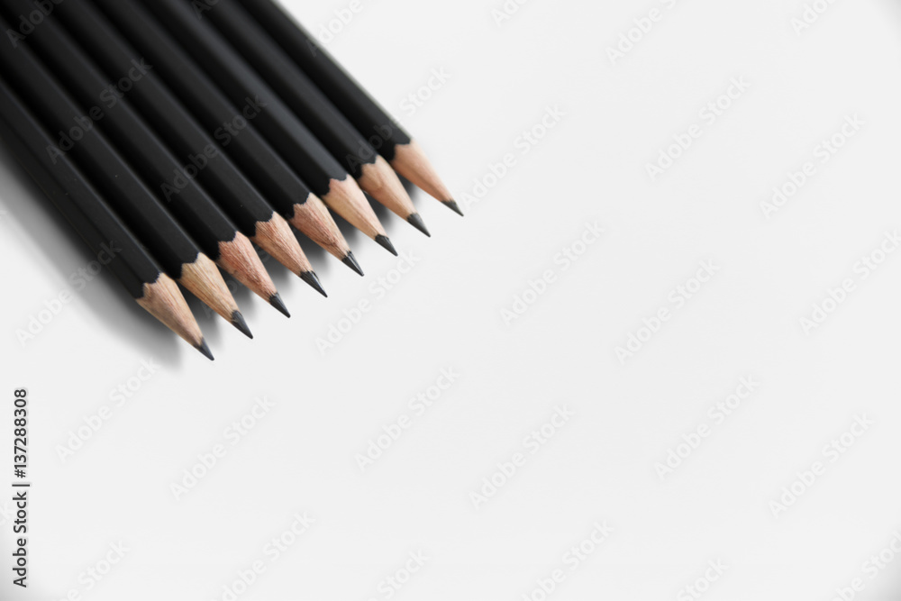 Fototapeta premium Pencils Lined Up Layer Isolated Background