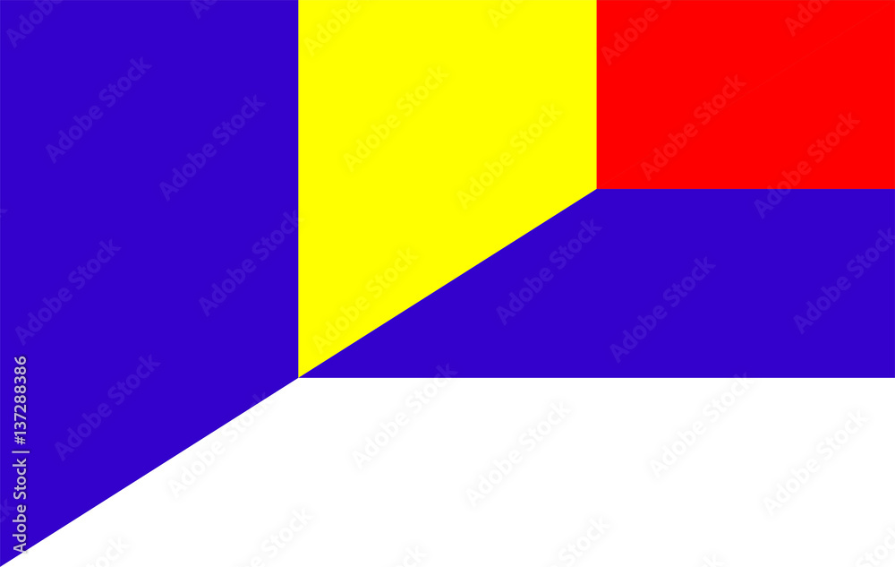 Fototapeta premium romania serbia flag