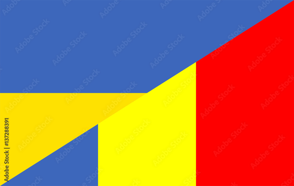 Fototapeta premium ukraine romania flag