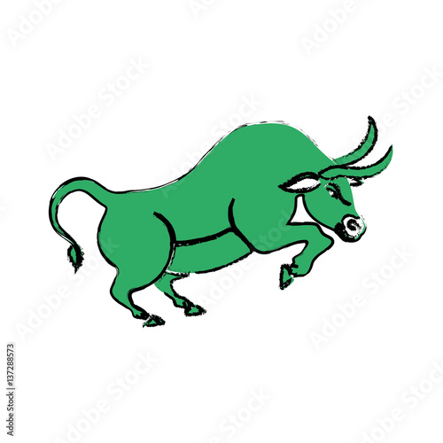 Bull stock market symbol icon vector illustration graphic design