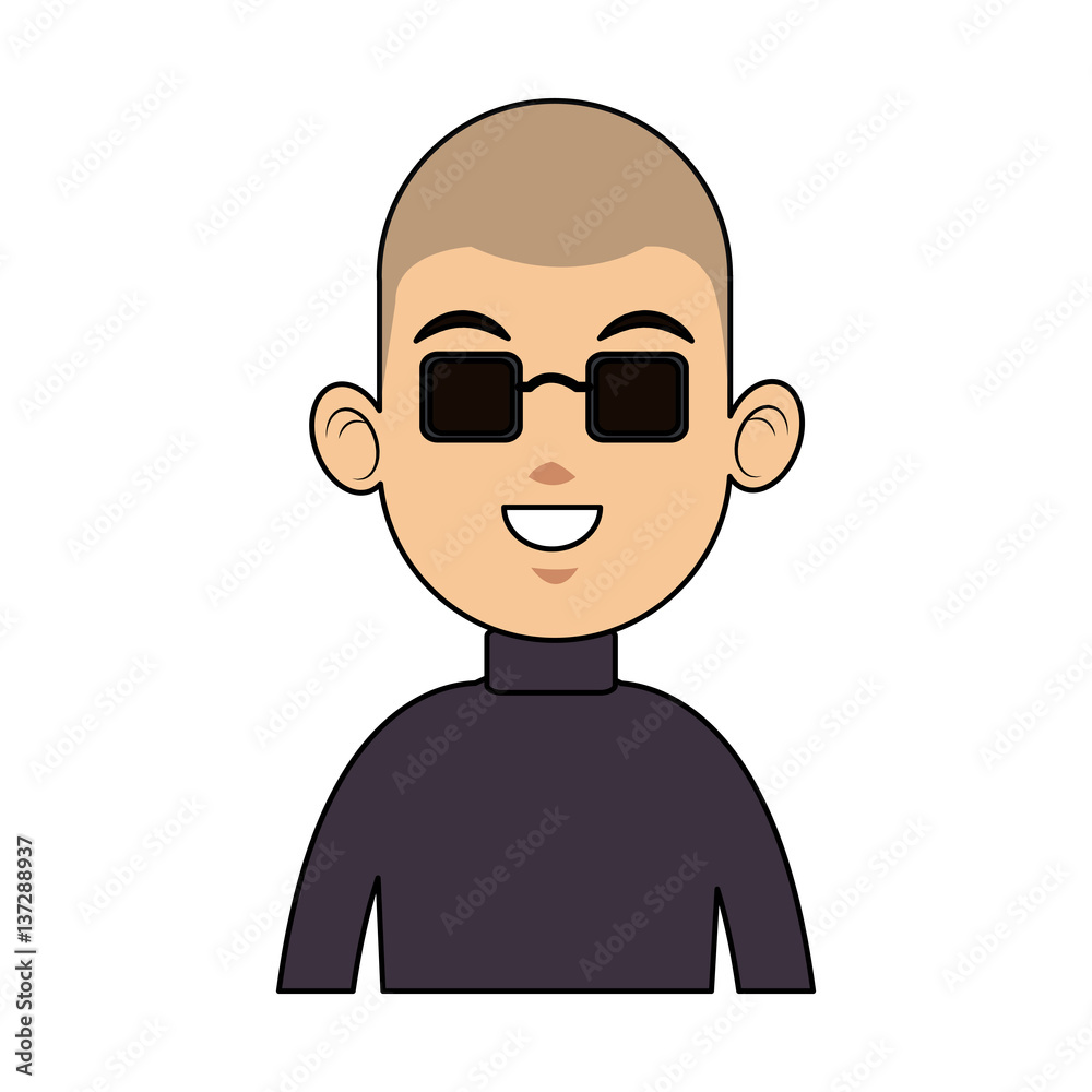 man with sunglasses cartoon icon over white background. colorful design. vector illustration man with sunglasses cartoon icon over white background. colorful design. vector illustration