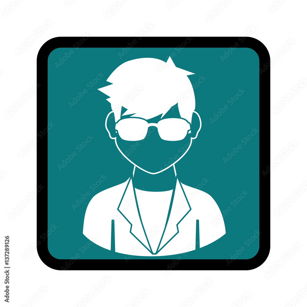 square button with silhouette rock star man vector illustration square button with silhouette rock star man vector illustration