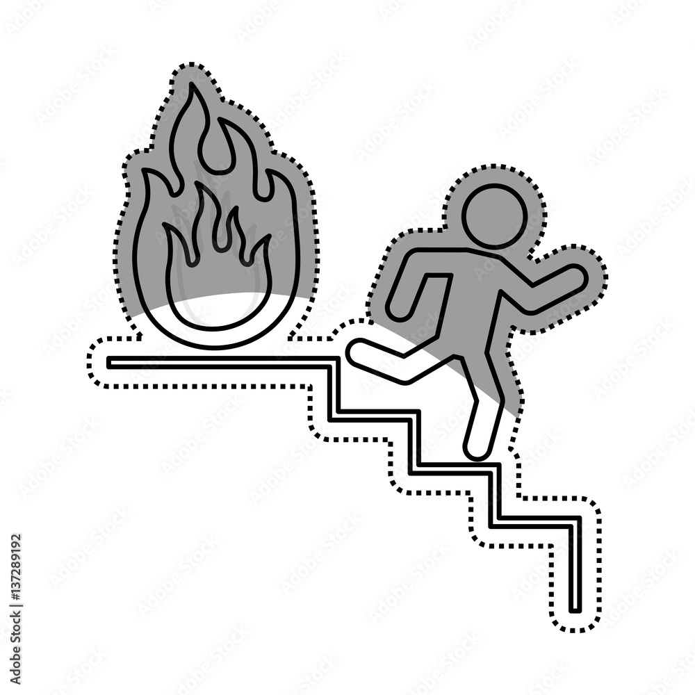 Fototapeta premium Fire emergency sign icon vector illustration graphic design