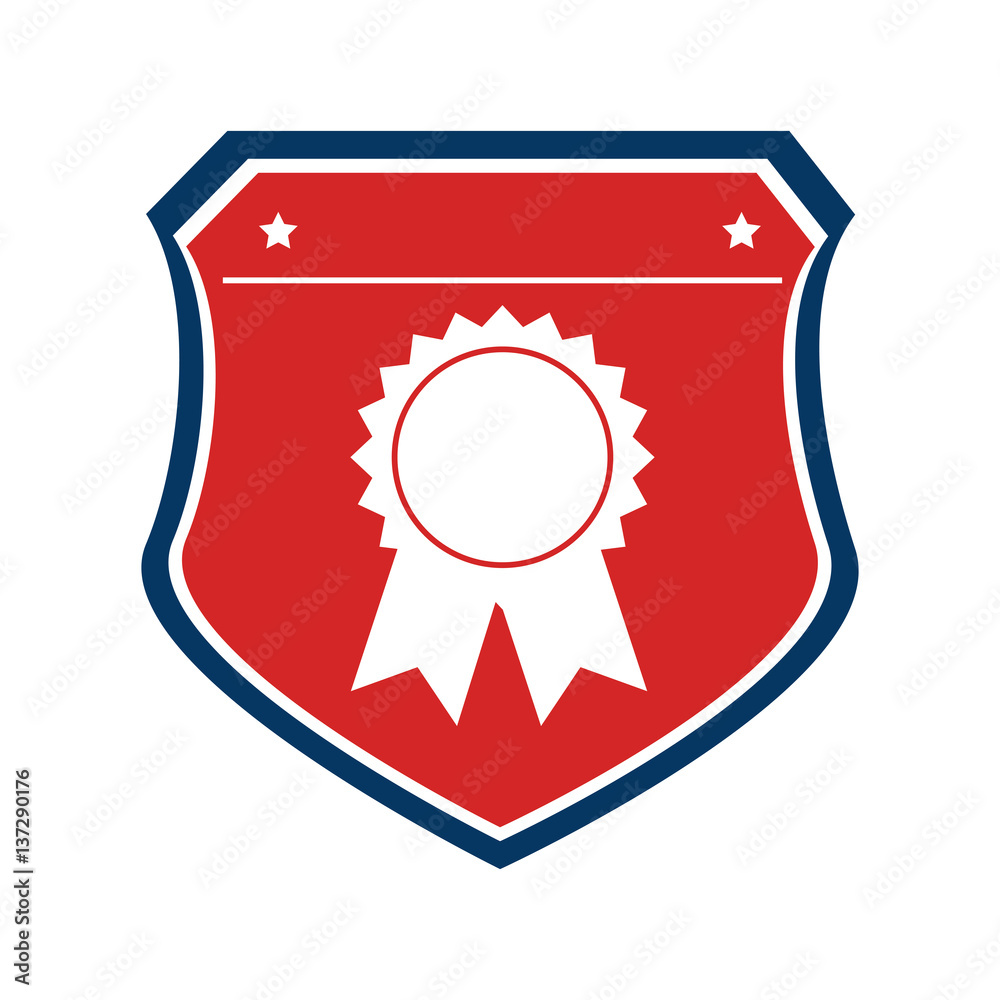 color shield with medal prize vector illustration