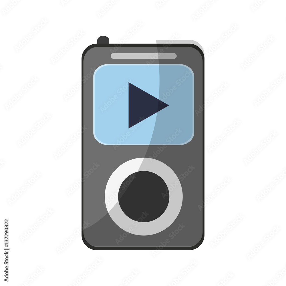 music player device icon over white background. colorful design. vector illustration music player device icon over white background. colorful design. vector illustration
