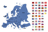 europe map and flags