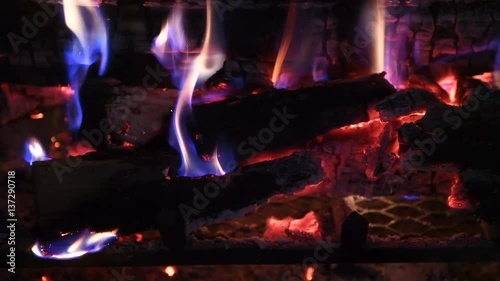 Wood Burning in Fireplace