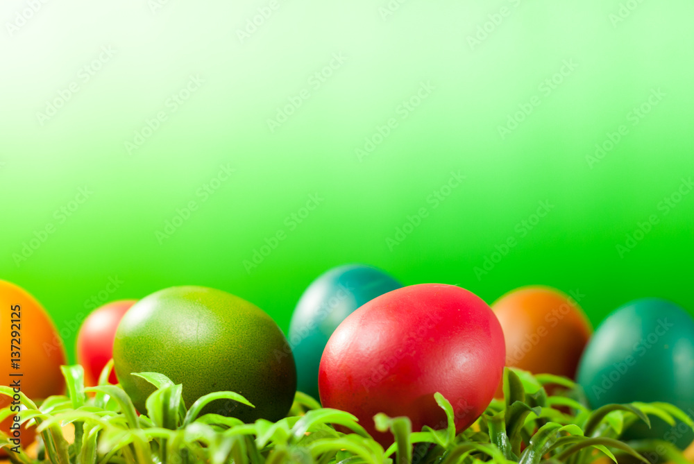 Easter egg decorating the bright day. can you use for greeting card
