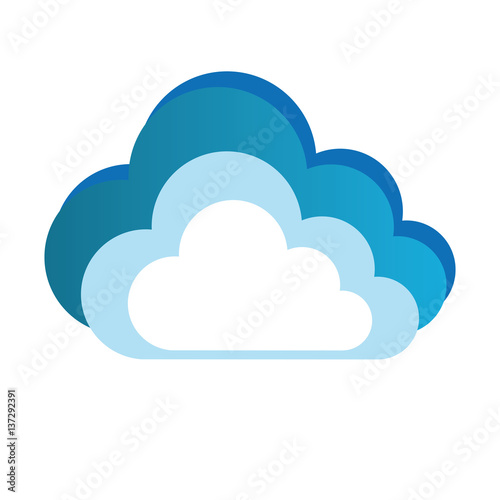 color silhouette with cloud and white background vector illustration