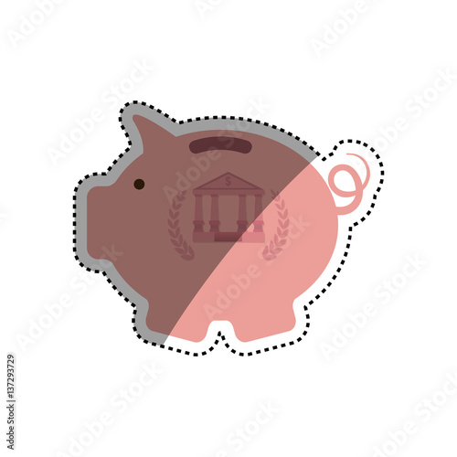 Piggy saving money icon vector illustration graphic design