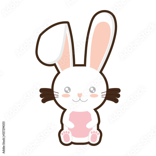 easter bunny wiskers sitting design vector illustration eps 10